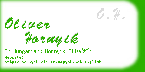 oliver hornyik business card